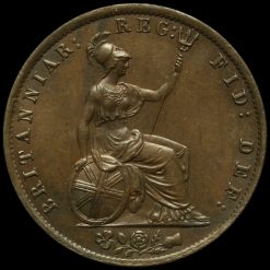 1854 Queen Victoria Young Head Copper Halfpenny Reverse
