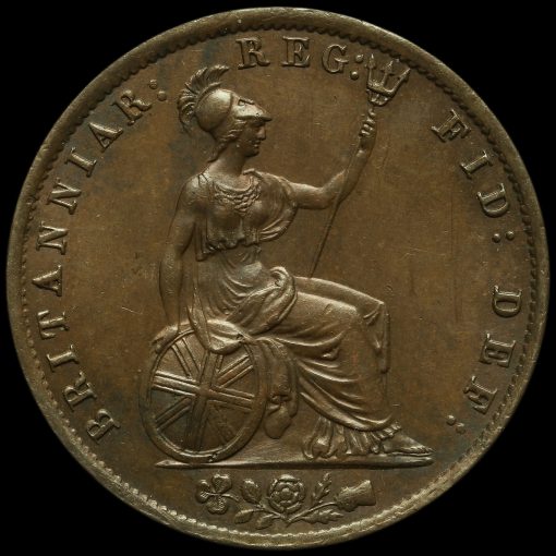 1854 Queen Victoria Young Head Copper Halfpenny Reverse