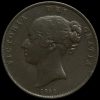 1854 Queen Victoria Young Head Copper Penny Obverse