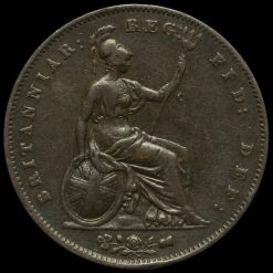 1854 Queen Victoria Young Head Copper Penny Reverse