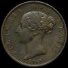 1855 Queen Victoria Young Head Copper Halfpenny Obverse