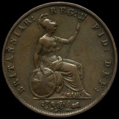 1855 Queen Victoria Young Head Copper Halfpenny Reverse