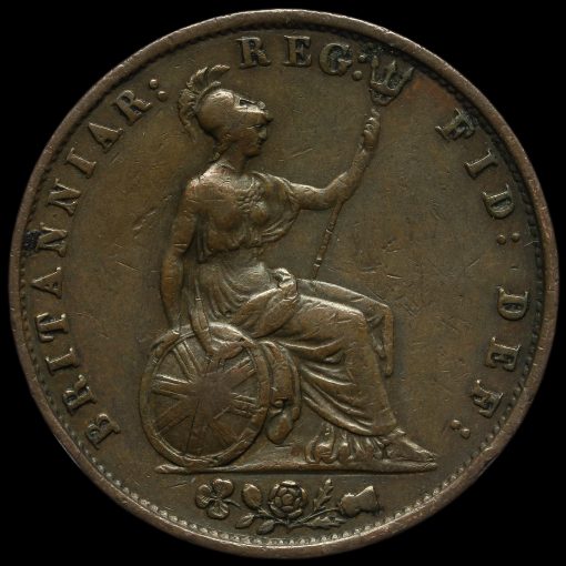 1855 Queen Victoria Young Head Copper Halfpenny Reverse
