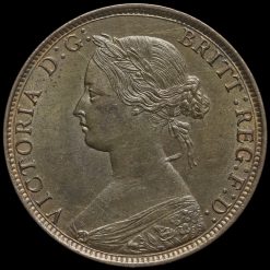 1861 Queen Victoria Bun Head Halfpenny Obverse