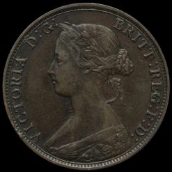 1863 Queen Victoria Bun Head Halfpenny Obverse