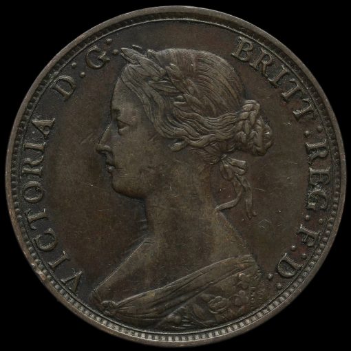 1863 Queen Victoria Bun Head Halfpenny Obverse