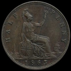 1863 Queen Victoria Bun Head Halfpenny Reverse