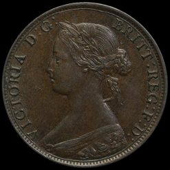 1865/3 Queen Victoria Bun Head Halfpenny Obverse