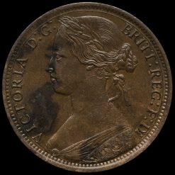 1866 Queen Victoria Bun Head Penny Obverse
