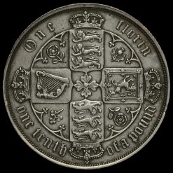 1887 Queen Victoria Silver Gothic Florin Reverse