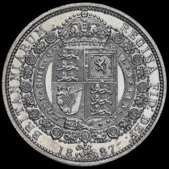 1887 Queen Victoria Jubilee Head Silver Half Crown Reverse