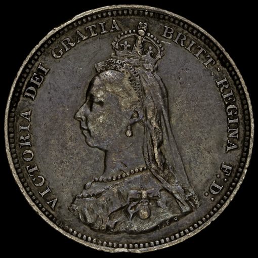 1887 Queen Victoria Jubilee Head Silver Shilling Obverse