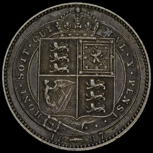 1887 Queen Victoria Jubilee Head Silver Shilling Reverse