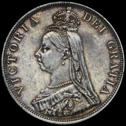 1888 Queen Victoria Jubilee Head Silver Double Florin Obverse