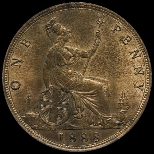 1888 Queen Victoria Bun Head Penny Reverse