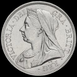 1893 Queen Victoria Veiled Head Silver Half Crown Obverse