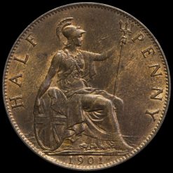 1901 Queen Victoria Veiled Head Halfpenny Reverse