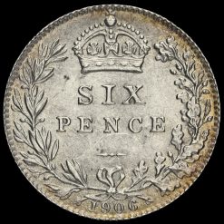 1906 Edward VII Silver Sixpence Reverse
