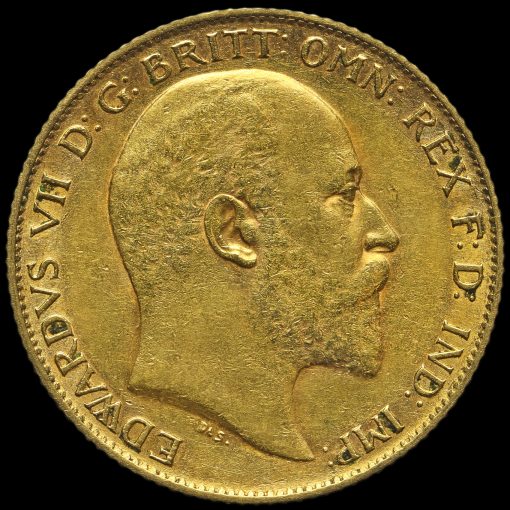 1908 Edward VII Gold Half Sovereign, London Mint Obverse