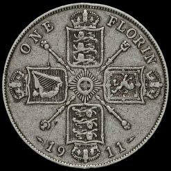 1911 George V Silver Florin Reverse
