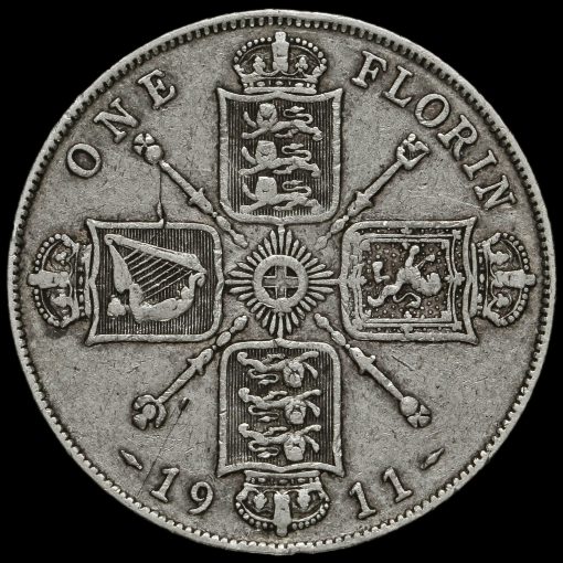 1911 George V Silver Florin Reverse