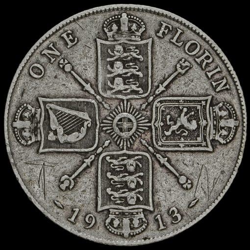 1913 George V Silver Florin Reverse