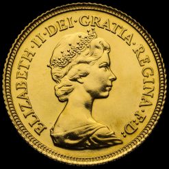 1982 Elizabeth II 22ct Gold Half Sovereign Obverse