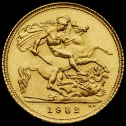 1982 Elizabeth II 22ct Gold Half Sovereign Reverse