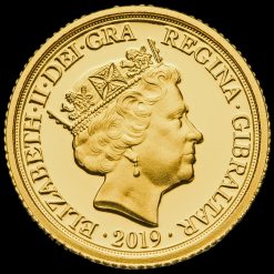 Gibraltar 2019 Gold Proof Quarter Sovereign Obverse