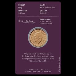 2022 Charles III 22ct Gold Half Sovereign Blister pack Obverse