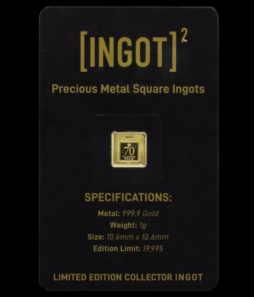 2022 Platinum Jubilee 24ct Pure Gold 1g Square Ingot