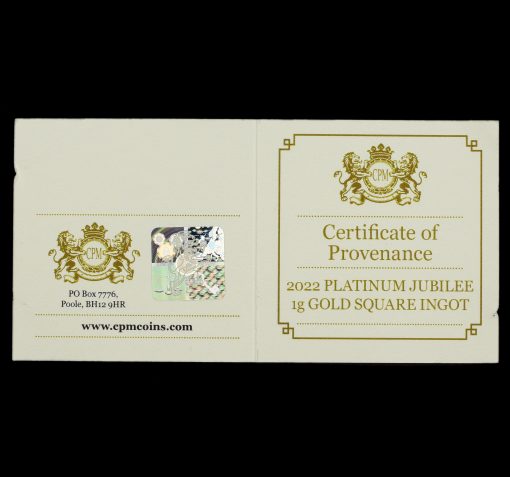 2022 Platinum Jubilee 24ct Pure Gold 1g Square Ingot, Limited Edition - Image 3