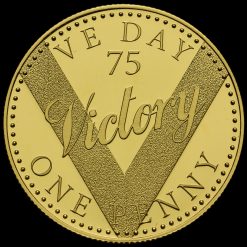 2020 Jersey Gold Proof Penny, 75th Anniversary of VE Day Reverse