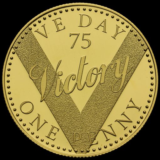 2020 Jersey Gold Proof Penny, 75th Anniversary of VE Day Reverse