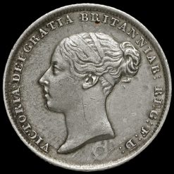 1839 Queen Victoria Young Head Silver Sixpence Obverse