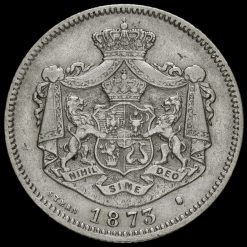 Romania 1873 Carol I Silver 1 Leu Obverse