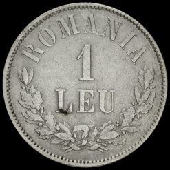 Romania 1873 Carol I Silver 1 Leu Reverse