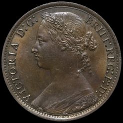 1875 Queen Victoria Bun Head Penny Obverse