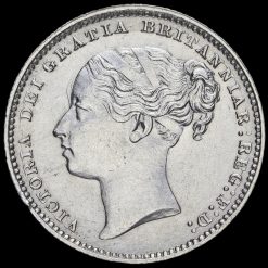 1880 Queen Victoria Young Head Silver Shilling Obverse
