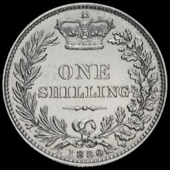 1880 Queen Victoria Young Head Silver Shilling Reverse