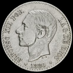 Spain 1880 Alfonso XII Silver 50 Centimos Obverse