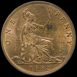 1882 H Queen Victoria Bun Head Penny Reverse