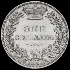 1882 Queen Victoria Young Head Silver Shilling Reverse