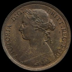 1883 Queen Victoria Bun Head Halfpenny Obverse