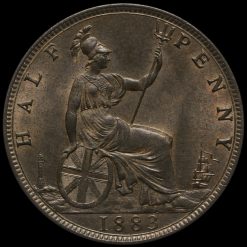 1883 Queen Victoria Bun Head Halfpenny Reverse