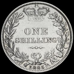1885 Queen Victoria Young Head Silver Shilling Reverse