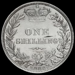1886 Queen Victoria Young Head Silver Shilling Reverse