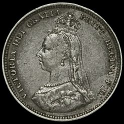 1888 Queen Victoria Silver Shilling (8 over 7) Obverse