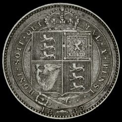 1888 Queen Victoria Silver Shilling (8 over 7) Reverse