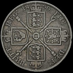 1890 Queen Victoria Jubilee Head Silver Double Florin Reverse